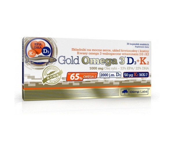 

Витамины Olimp Sport Nutrition Gold Omega-3 D3+K2 30 капсул (798001)