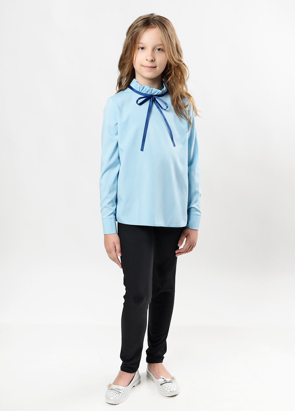 

Блузка школьная ViDa 128 Голубая (932-1)