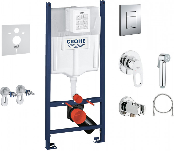 

Инсталляция GROHE Rapid SL 38840000 + 3855800M + 37131000 c панелью смыва 38732000 + душевой гарнитур BauLoop 29042000+27512001+28105000+28628000