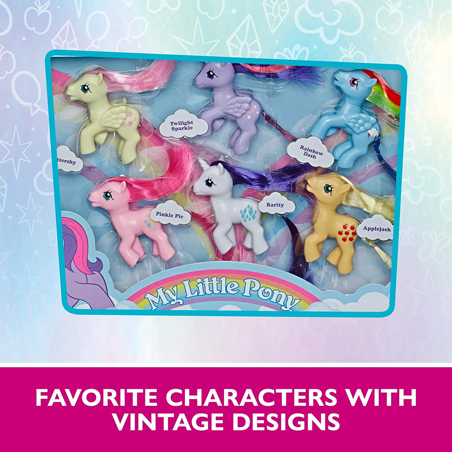 My Little Pony Игровой Набор Ретро из 6-ти пони Retro Rainbow Mane 6 --  80s-Inspired Collectable Figures – фото, отзывы, характеристики в  интернет-магазине ROZETKA от продавца: Zaika | Купить в Украине: Киеве,