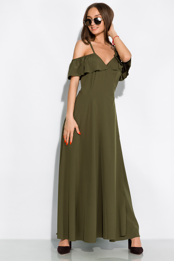 

Платье однотонное на запах Time of Style 120PVC199 Oversize Хаки