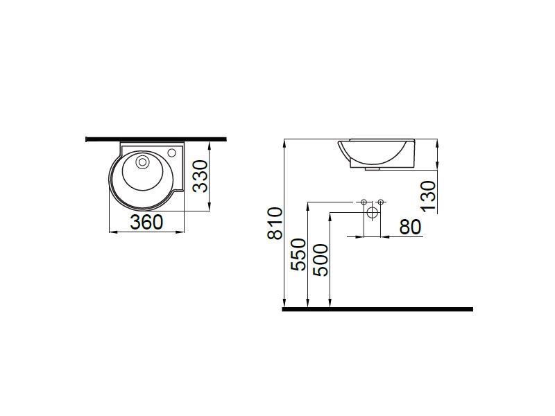 

Умывальник 36 см красный, левый IDEVIT Myra Mini 0201-0367-08
