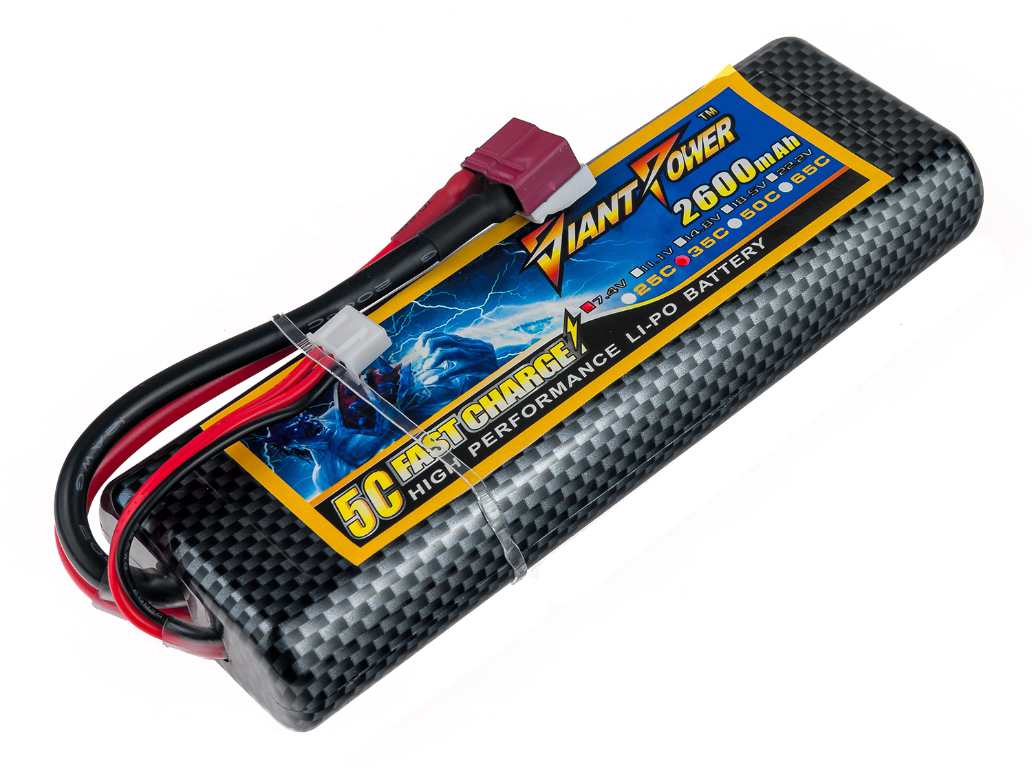 

Аккумулятор Dinogy Giant Power Li-Pol 2600 mAh 7.4V 2S 35C Hardcase T-Plug (DLC-2S2600EC-T)