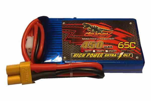 

Аккумулятор Dinogy Li-Pol 450 mAh 7.4V 2S 65C XT30 (DLC-2S450H-XT30)