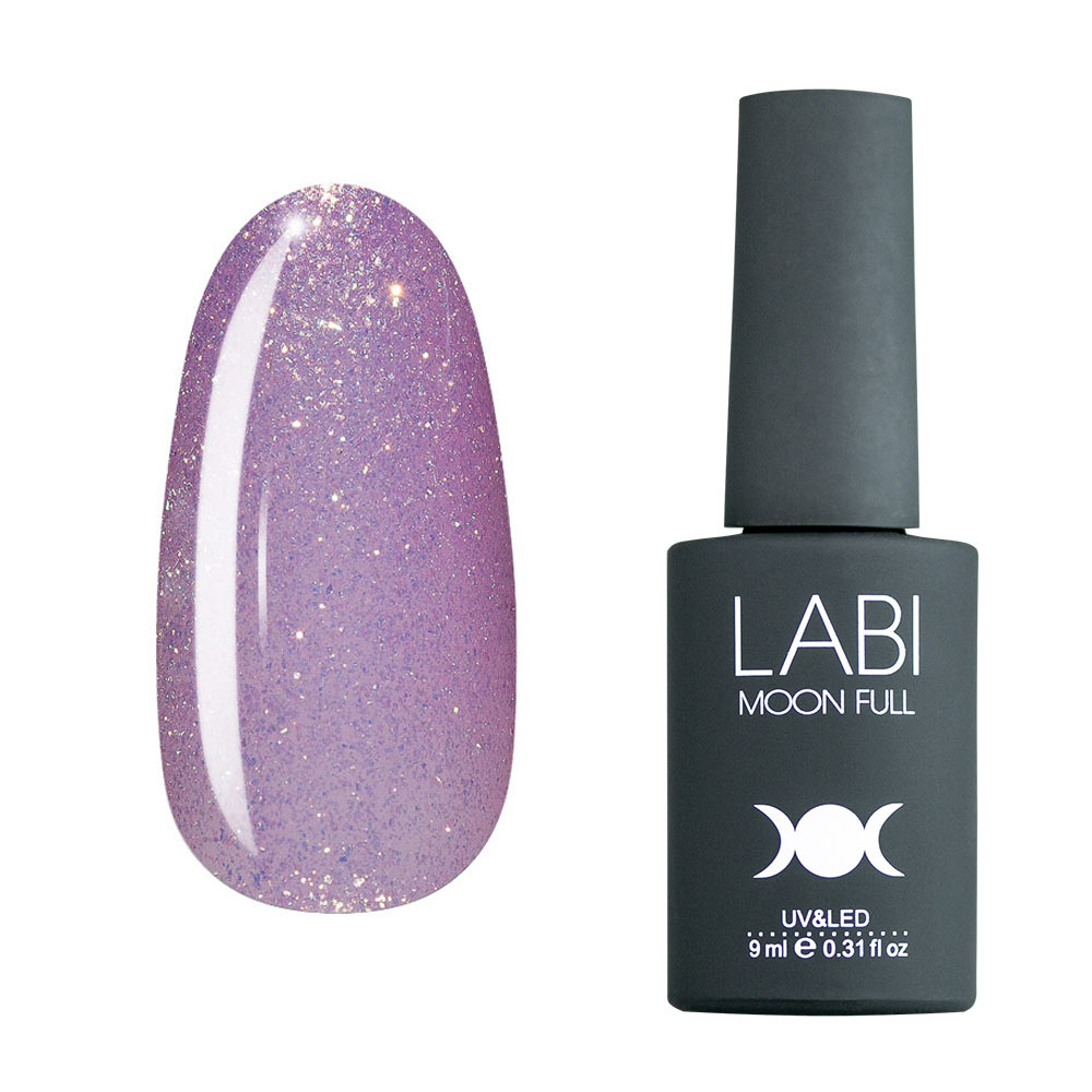 Гель-лак для ногтей Labi Glitter №G03 светло-сиреневый с золотистым ...