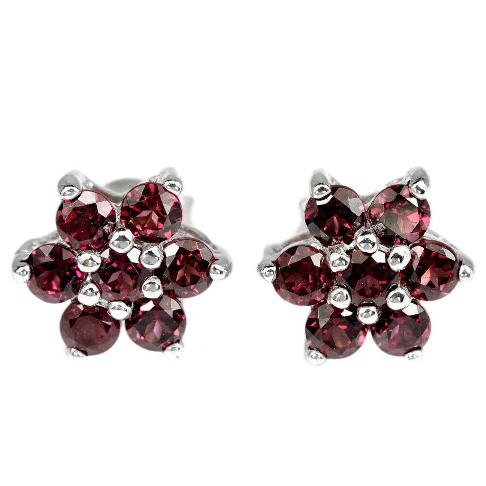 

Серьги из серебра с гранатом Цветочки С1679