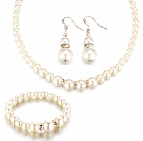 

Набор украшений с жемчугом колье, браслет, серьги Fashion Pearl set 42 см