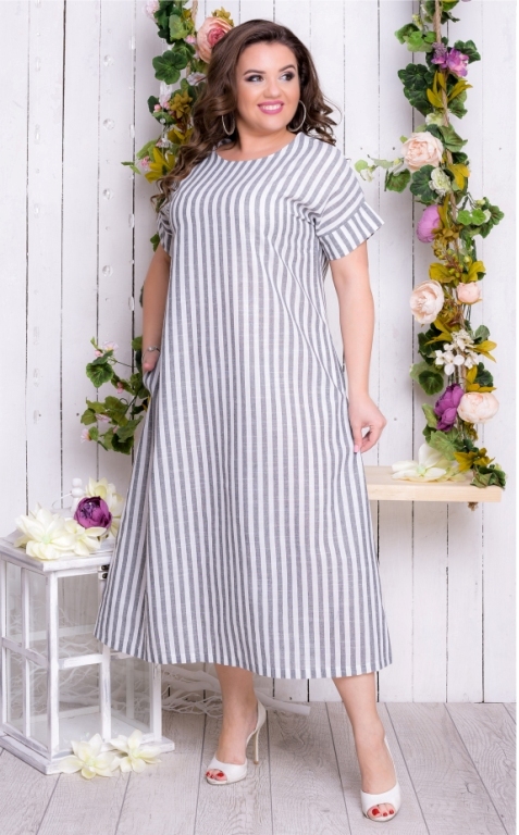 

Платье F-story 0195/2 54-56 Серая полоска