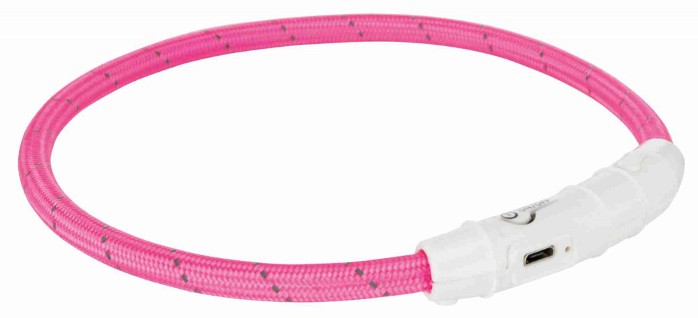

Ошейник Trixie Flash Light USB светящийся с отражающей полосой ML 45 см 7 мм розовый (TX-12707)