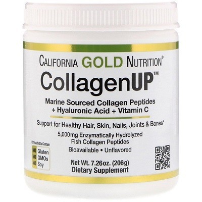 

California Gold Nutrition CollagenUP морской коллаген гиалуроновая кислота и витамин C без ароматизаторов 206 г