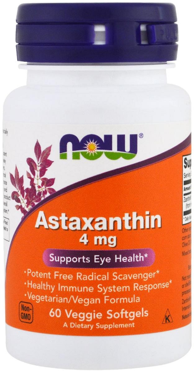 

Антиоксидант Now Foods Astaxanthin 4 мг (60 желатиновых капсул) (334138)