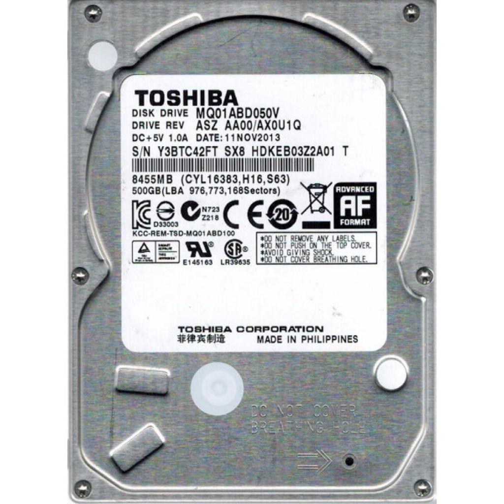 

Жесткий диск для ноутбука 2.5" 500GB TOSHIBA (# MQ01ABD050V #) - Refurbished