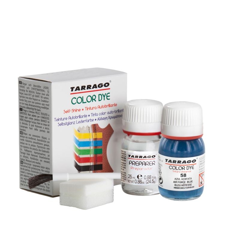 

Небесно-голубая краска для обуви Tarrago Self Shine Color Dye Doble, 25 + 25 мл