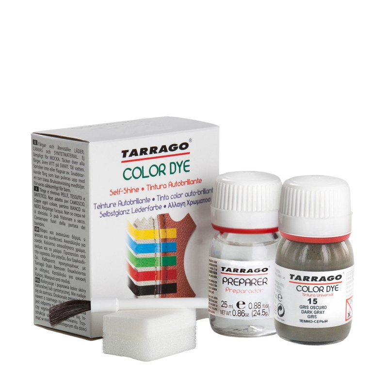 

Темно-серая краска для обуви Tarrago Self Shine Color Dye Doble, 25 + 25 мл