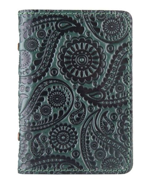 

Обложка для документов из кожи HiArt AD-03 Crystal Green Buta Art Зелёный