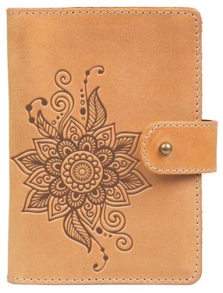 

Обложка для паспорта из кожи Hi Art «Mehendi Classic» PB-03S/1 Shabby Honey Песочный