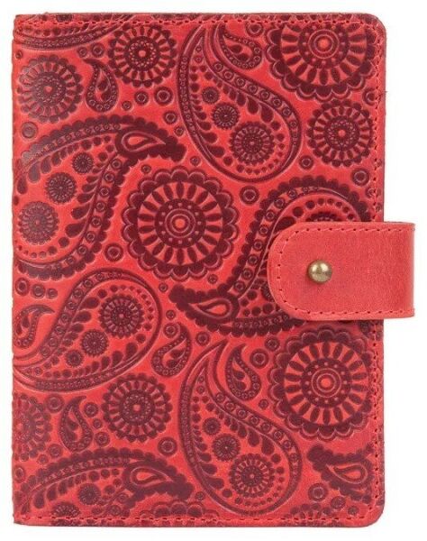 

Обложка для паспорта из кожи Hi Art «Buta Art» PB-02/1 Shabby Red Berry Красный