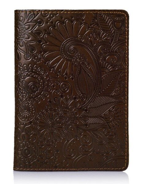

Кожаная оливковая обложка на паспорт HiArt PC-01Mehendi Art Оливковый