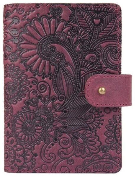 

Обложка для паспорта из кожи Hi Art «Mehendi Art» PB-03S/1 Shabby Plum Фиолетовый
