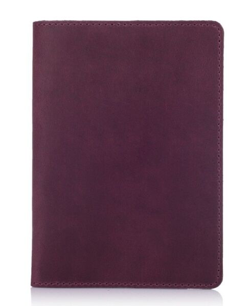

Обложка для паспорта из кожи HiArt PC-01 Shabby Plum Фиолетовый