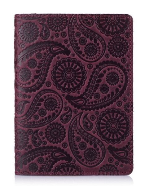 

Обложка для паспорта из кожи HiArt PC-02 Shabby Plum Buta Art Фиолетовый