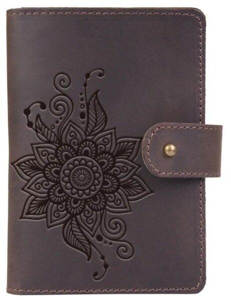 

Обложка для паспорта из кожи Hi Art «Mehendi Classic» PB-03S/1 Shabby Gavana Brown Темно-коричневый