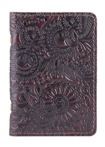 

Обложка для документов из кожи HiArt AD-03 Crystal Brown Silk Mehendi Art Коричневый
