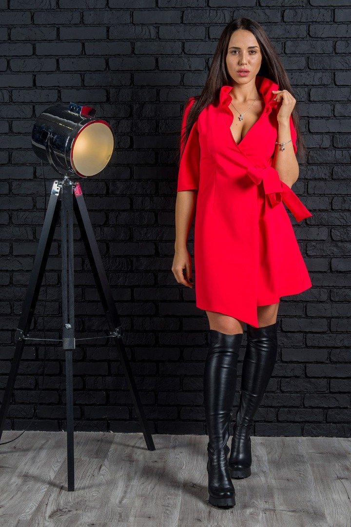 

Платье FLFashion Queen НПК 1792 повседневное до середины бедра  красное, Платье FLFashion Queen НПК 1792 повседневное до середины бедра 48 красное