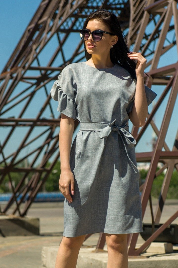 

Платье FLFashion Лион ЗПЛ 1131 повседневное до середины бедра  серое, Платье FLFashion Лион ЗПЛ 1131 повседневное до середины бедра 44 серое
