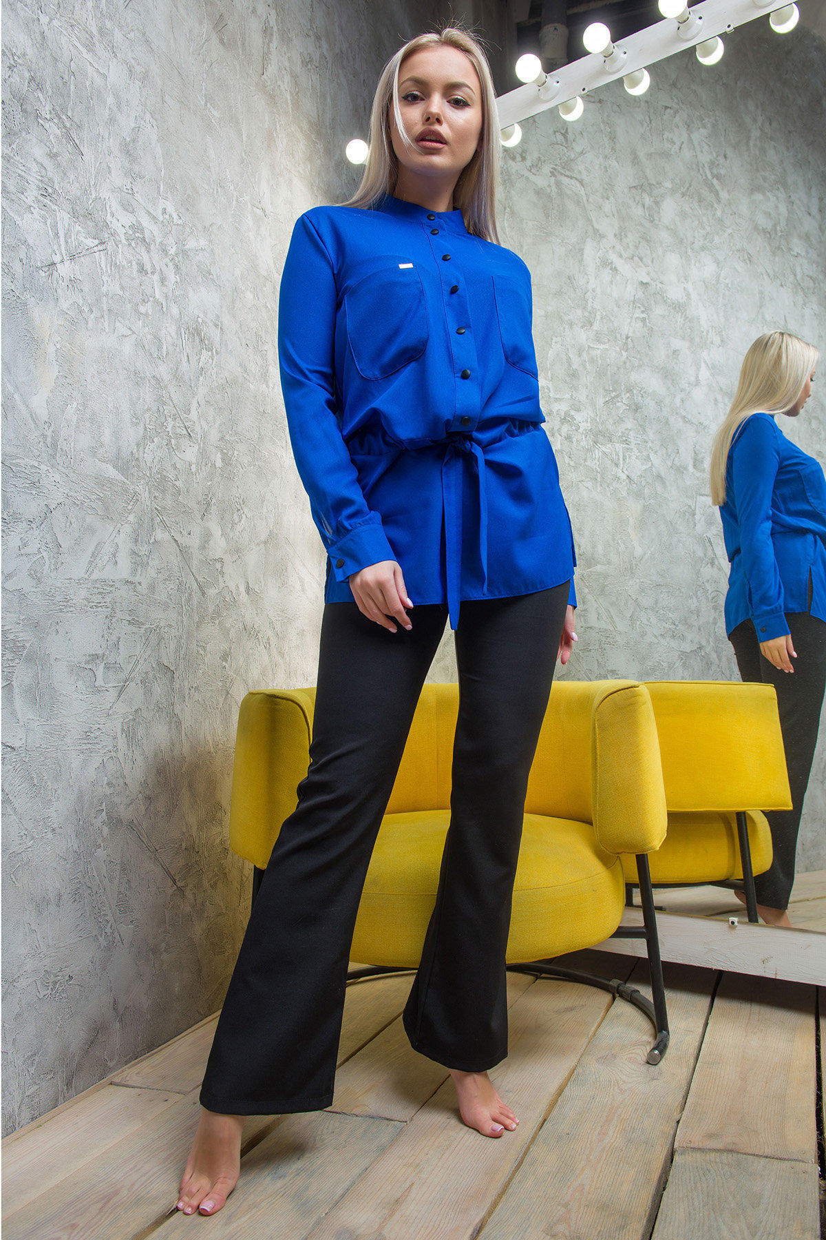 

Туника FLFashion Карла УТК 2926 с длинным рукавом 48 синяя