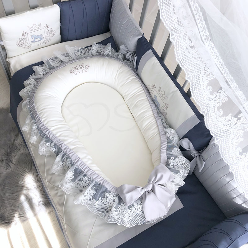 

Кокон для новорожденных Маленькая Соня Royal 65*90 см сатин детский синий арт.5060183