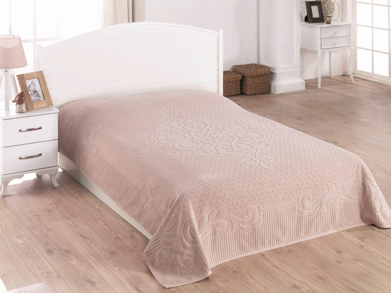 

Простынь Gulcan Cotton полуторная 160*220 см махровая пудра Pudra