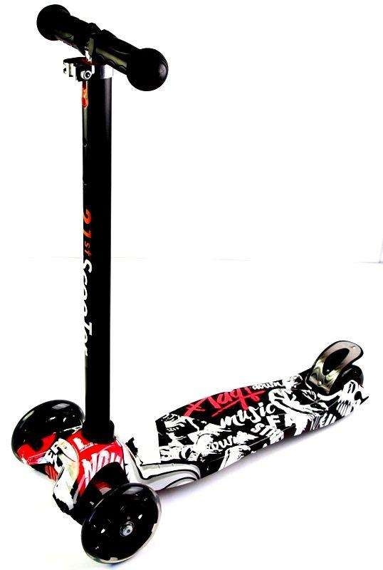

Детский самокат SCOOTER MAXI Черные Светящиеся колёса STREET (SD 1371092808)