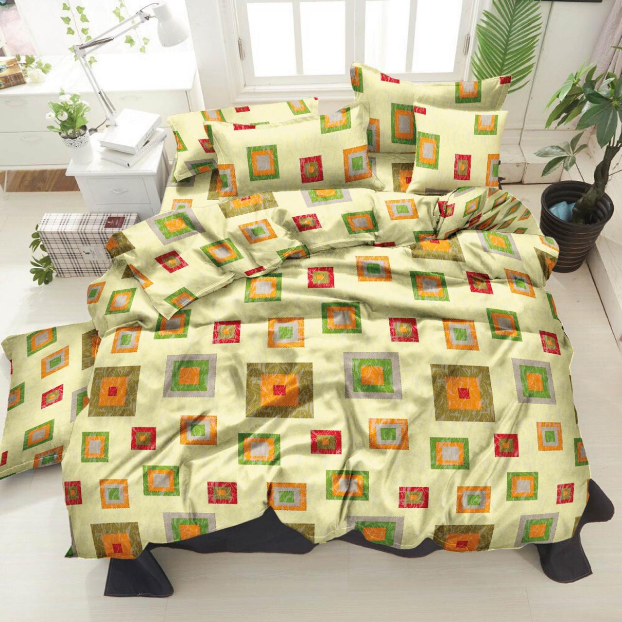 

Евро комплект постельного белья Vital- Textile Бязь Голд Квадрат 200х220 см