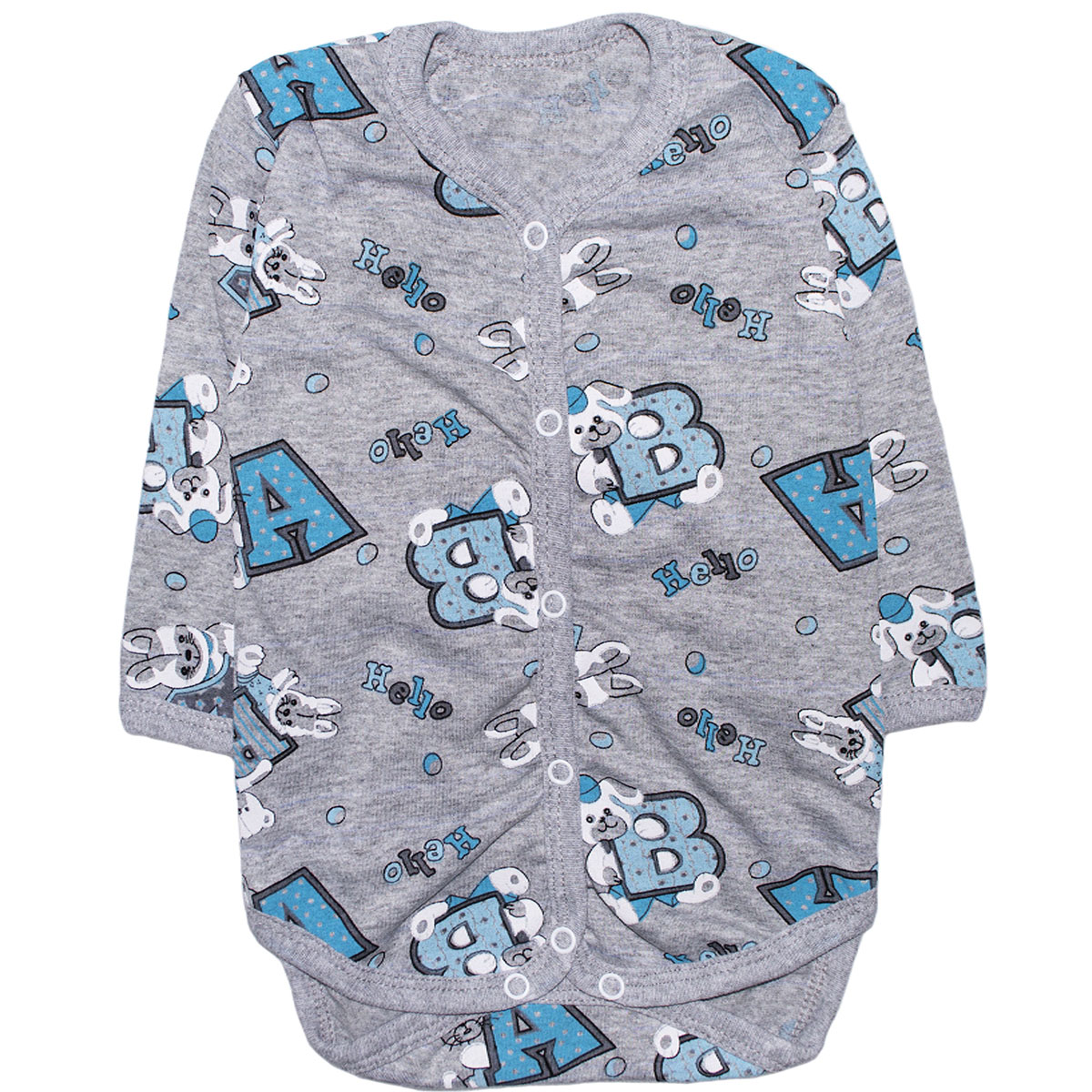 

Боди Малыш style Буквы БД-03 40 р 62-68 см Серое