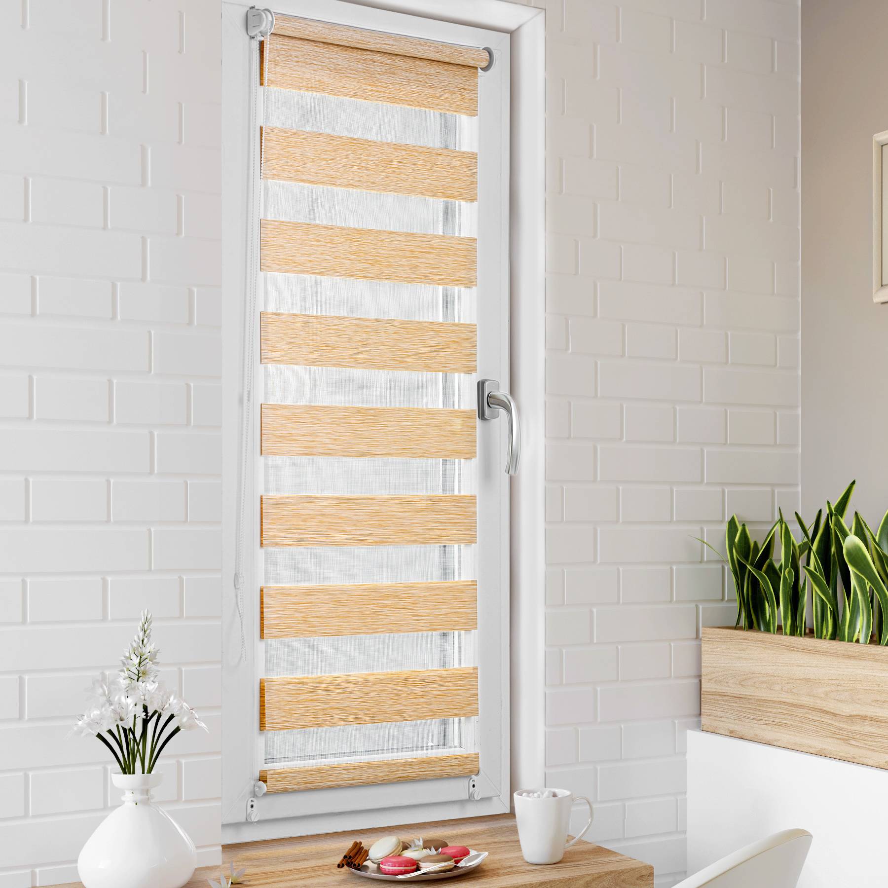 

Ролет тканевый Roll deLuxe День Ночь Ясень 62.5x160 см