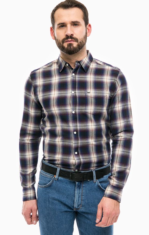 

Рубашка Wrangler 1 Pocket Shirt Regular Fit Синий, белый M-00