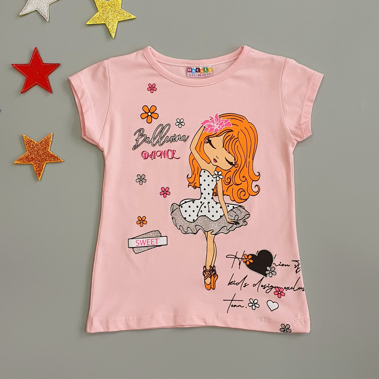 

Футболка Hacali kids для девочки 86-92 см Светло-розовая 18694