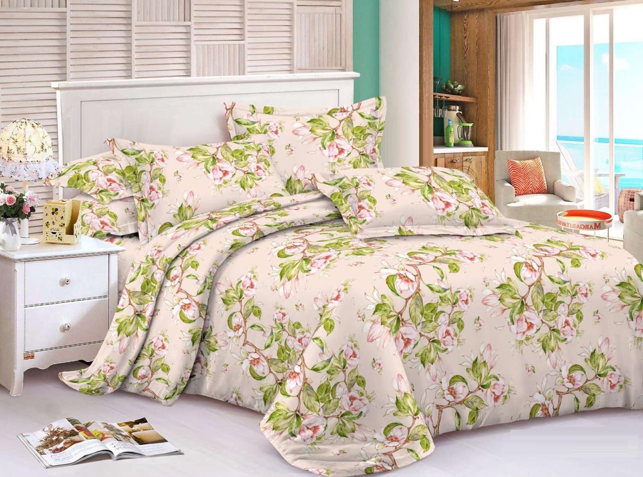 

Комплект полуторного постельного белья Vital- Textile Бязь ЗД Цветы 150х220см