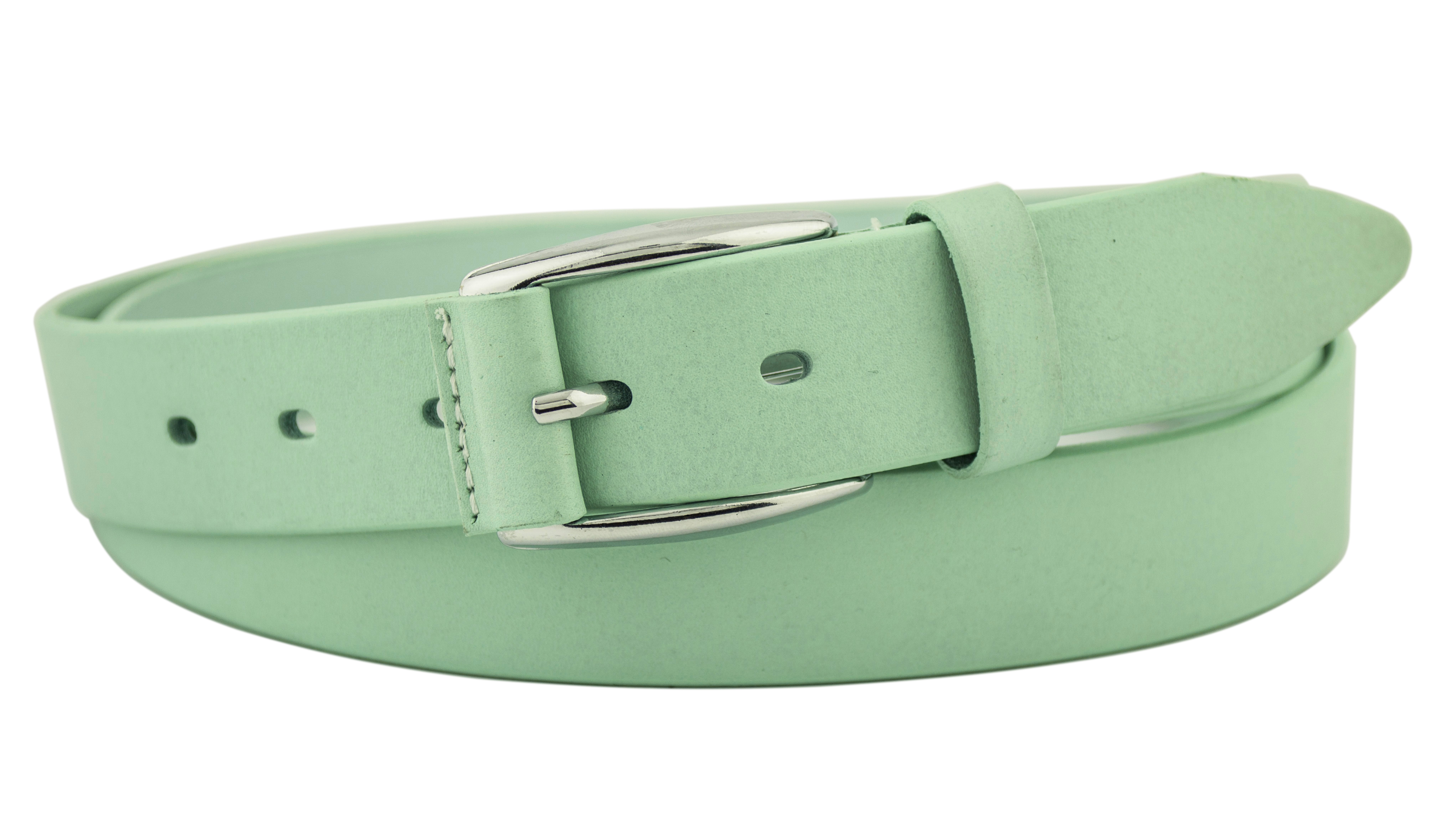 

Женский кожаный узкий ремень BZ 3 см для джинсов или платья мятный 100-120 см