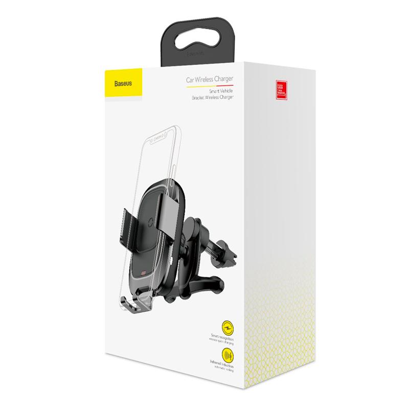 

Холдер Baseus Wireless Charger Smart Vehicle Bracket Holder (WXZN-01) Black