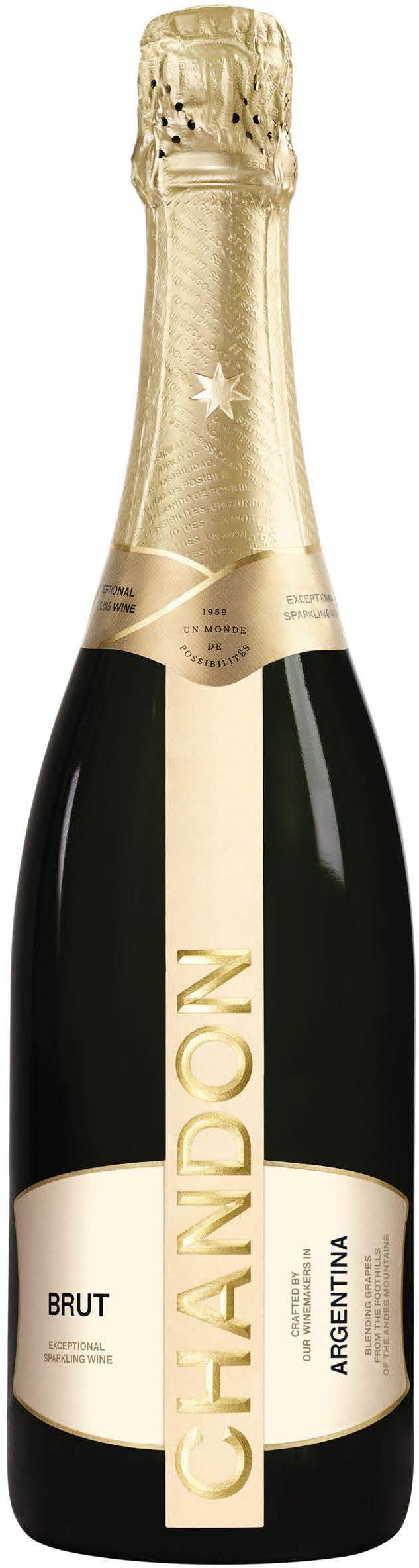 Вино игристое Chandon Brut белое сухое 0.75 л 12% (7790975000183 ...