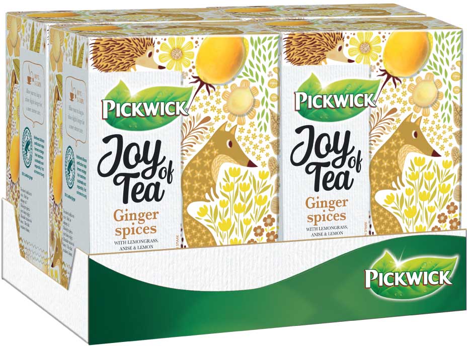Упаковка чая травяного Pickwick Joy of Tea Ginger spices (Имбирно
