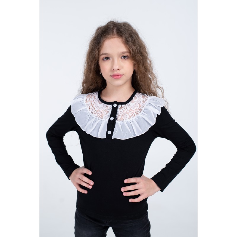 

Кофта для девочек VIDOLI G-19599W 140 см черный (315187)