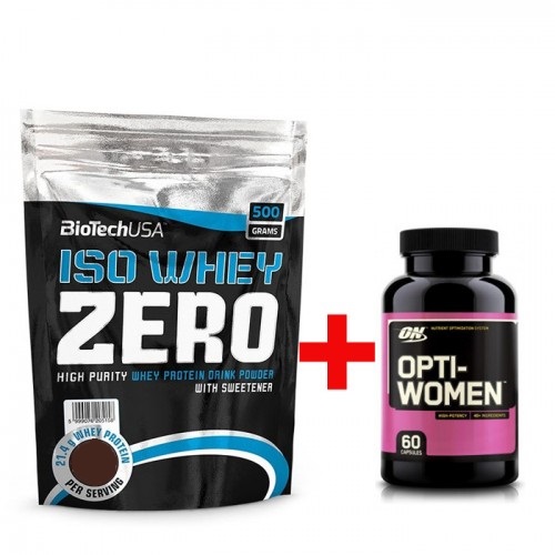 

Комплект Протеин Biotech ISO Whey Zero 500 г Клубника + Витамины Opti-Women 60 капсул (431792)