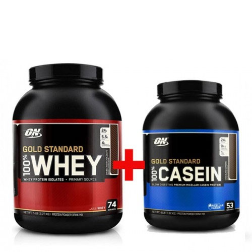 

Комплект Протеинов Optimum Nutrition 100% Whey Gold Standard 2.27 кг + Gold Standard 100% Casein, 1.8 кг Печенье-крем (431777)