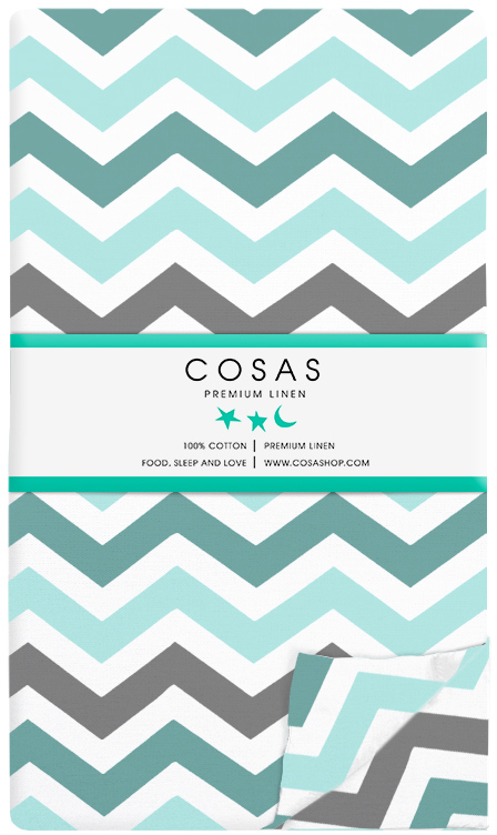 

Простынь на резинке Cosas Zig Mint-Grey 60х120