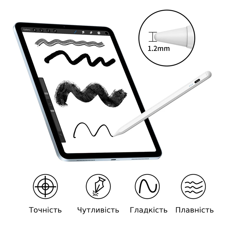 Стилус для малювання Stylus Hoco Pencil iPad (8 hours) (HC-102734 ...