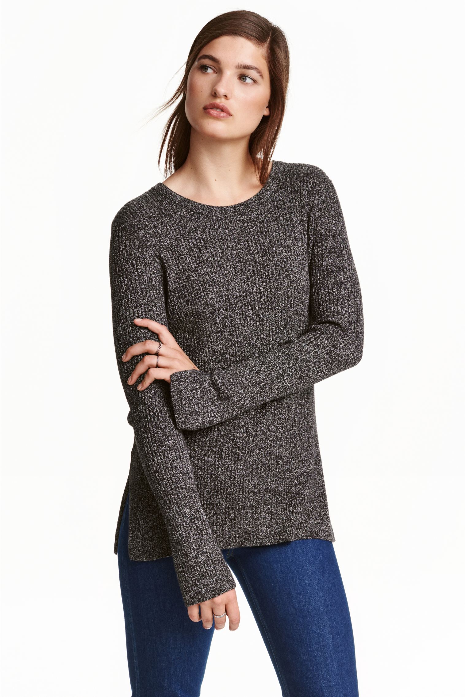 

Джемпер H&M  темно серый меланж 3901574, Джемпер H&M S темно серый меланж 3901574