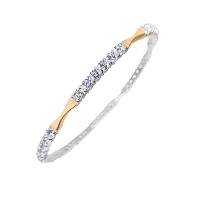 

Браслет Лайма из серебра и золота с циркониями, размер 16,5, артикул 0639.10